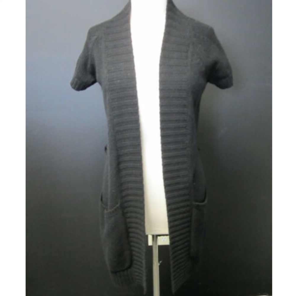 KAUFMAN FRANCO cashmere black open cardigan sz M